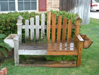 not just fence but outdoor furniture can be pressure cleaned as well including this bench